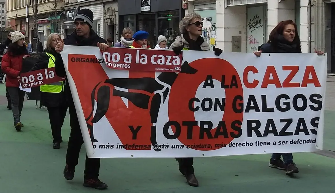 Manifestación "No a la caza" en León. Foto: Isabel Alonso Álvarez.