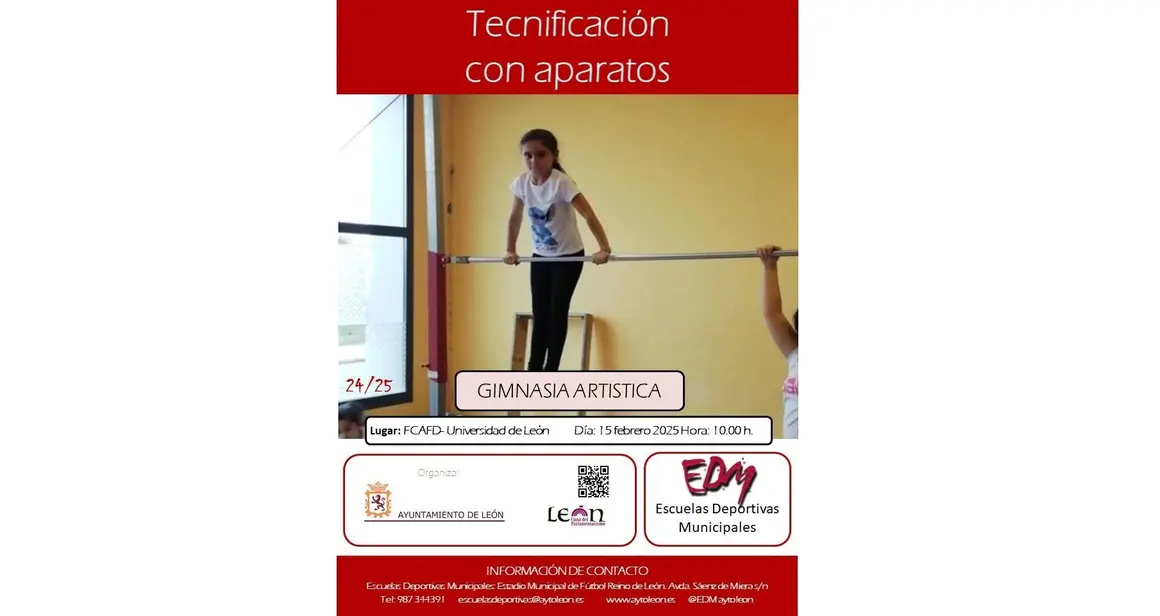 Tecnificación con aparatos de gimnasia artística.