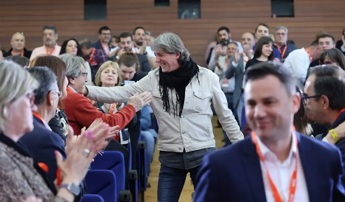 Carlos Martínez durante el XV Congreso Provincial del PSOE en León.