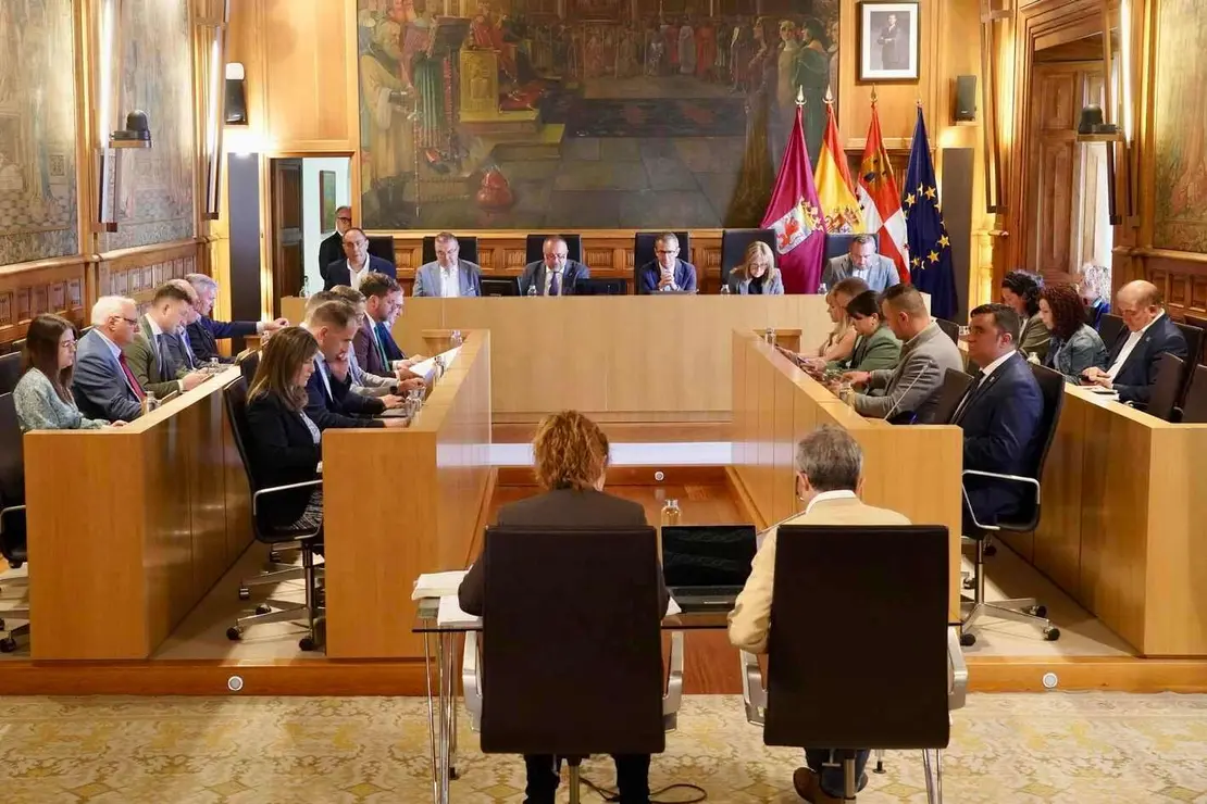 Pleno Ordinario en la Diputación de León en la que se realiza una declaración institucional de los grupos políticos en defensa del sector remolachero y la olanta Azucarera La Bañeza