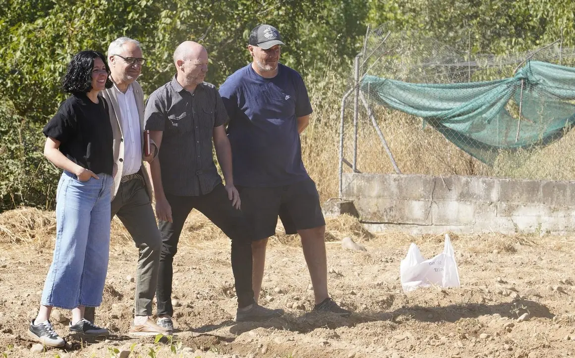 El presidente del Consejo Comarcal del Bierzo, Olegario Ramón, junto a la consejera comarcal de Formación y Empleo, Laura Fernández, el concejal de Acción Rural de Carracedelo, Daniel Morán, y el gerente de Alimentos de Calidad del Bierzo, Pablo Linares, durante la presentación del programa 'Agromentoring'