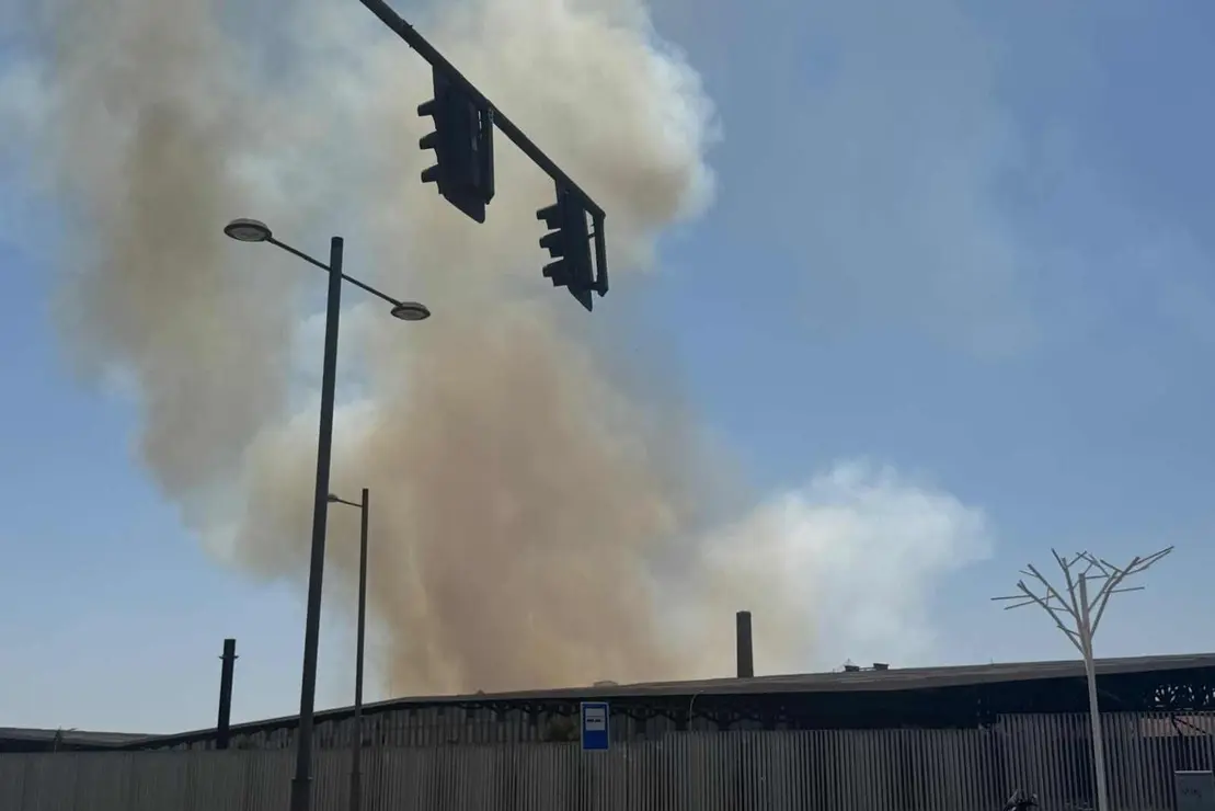 El fuego se ha declarado en el área urbana pendiente de urbanización junto al Palacio de Congresos y Exposiciones afectando a matorral .