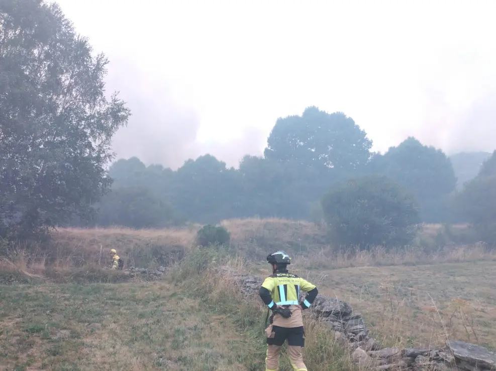 Una dotación de bomberos del Sepeis de la Diputación del Parque de Valencia de Don Juan se ha desplazado a Calaveras de Abajo, Almanza. Foto: Sepeis
