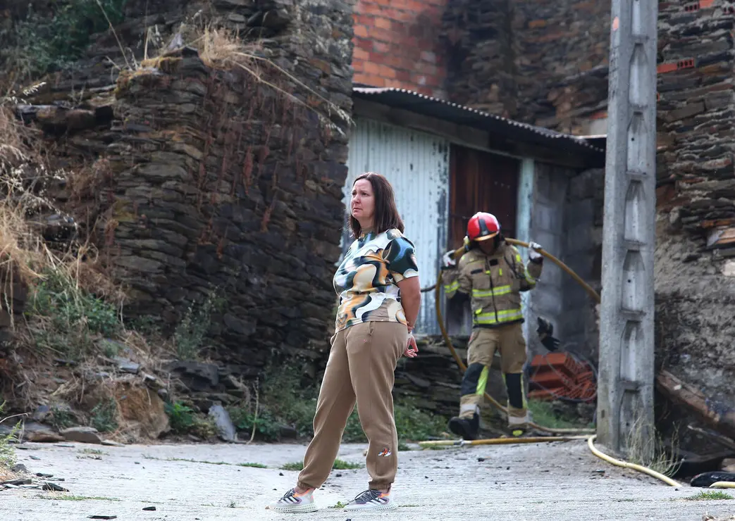 Efectos del incendio que ha afectado al municipio de Oencia (León)