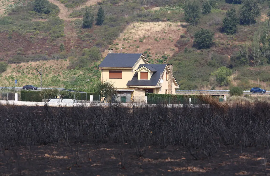 Efectos del incendio de Castropodame (León)