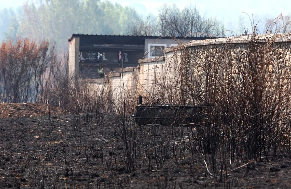 Efectos del incendio de Castropodame (León)