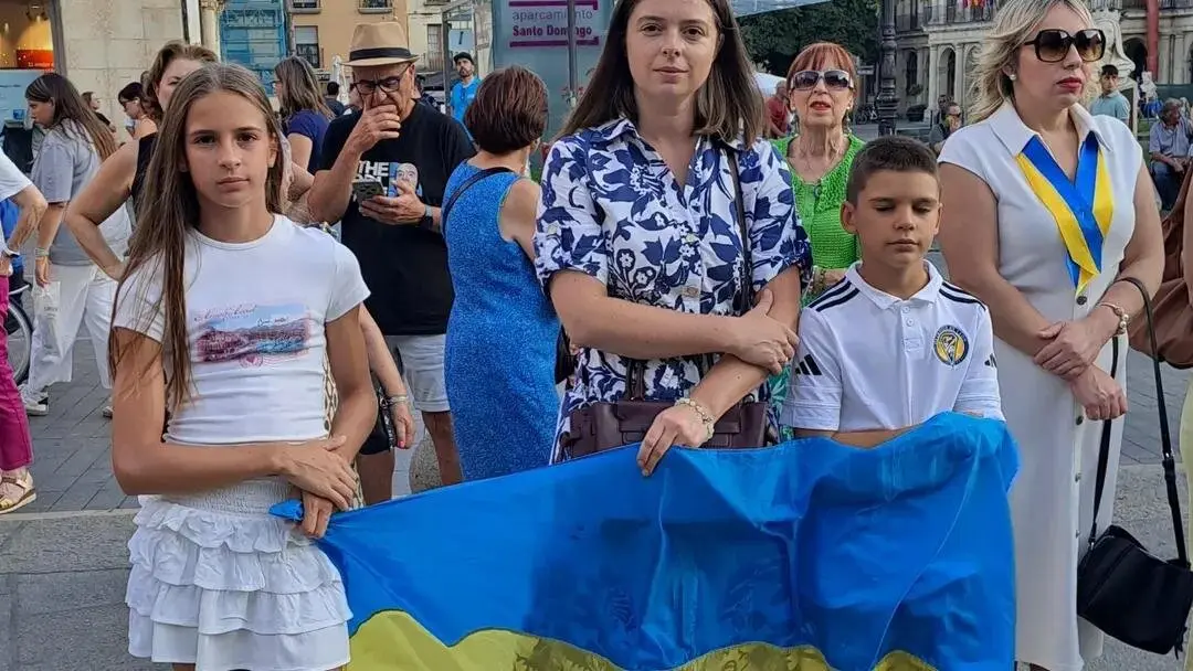 Concentración Día de la Independencia de Ucrania en León. Foto: AALUD