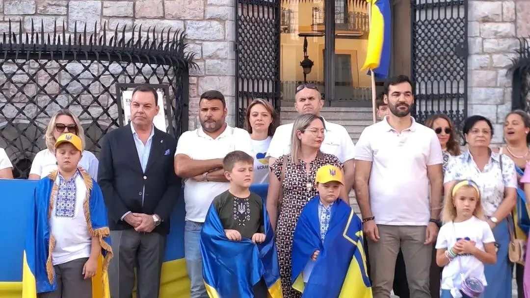 Concentración Día de la Independencia de Ucrania en León. Foto: AALUD