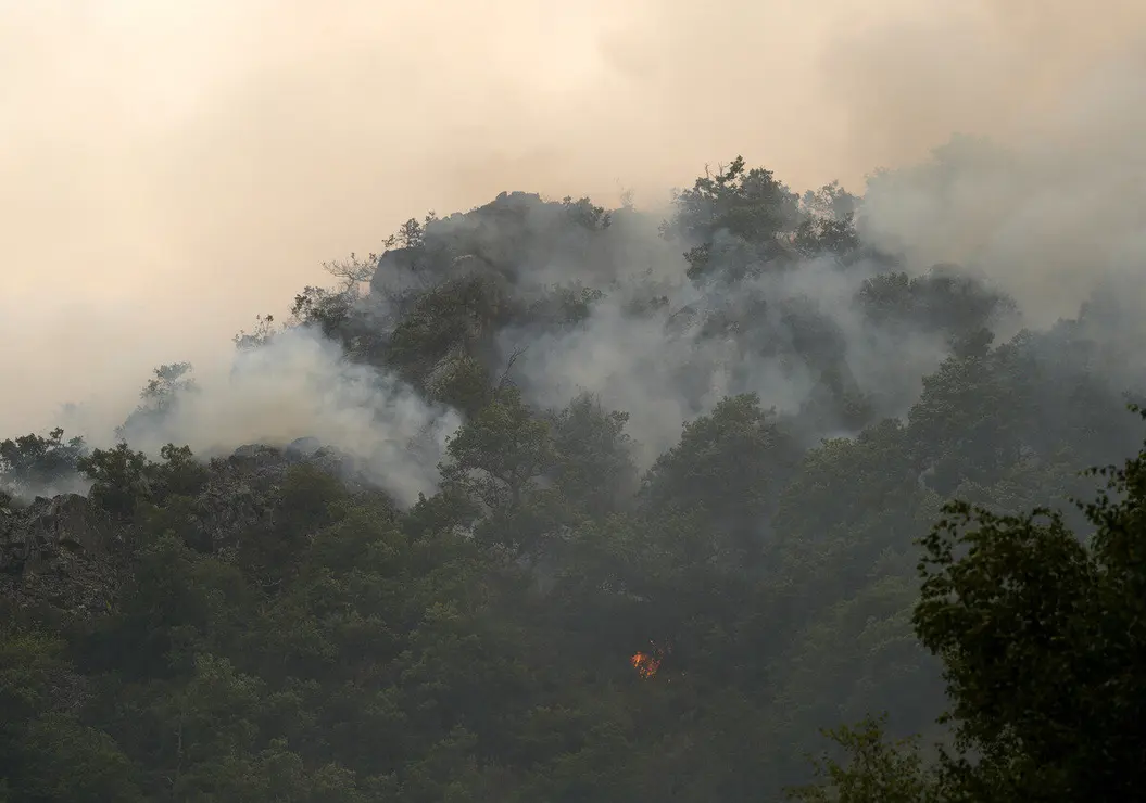 Incendio en Anllares del Sil (León).