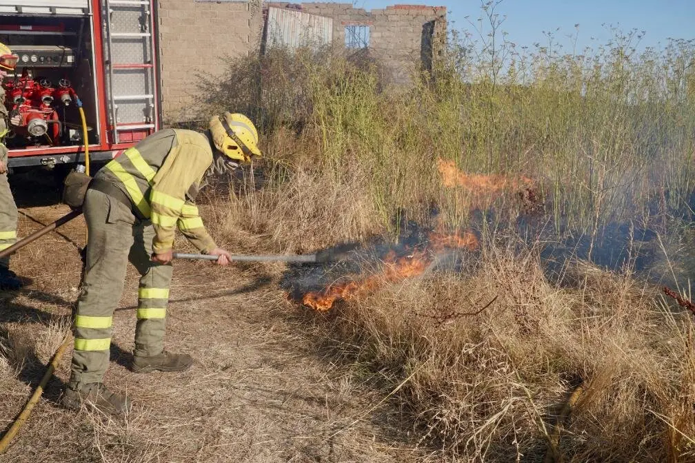 Efectivos de la Junta durante un operativo de lucha contra el fuego. Fotos: Campillo