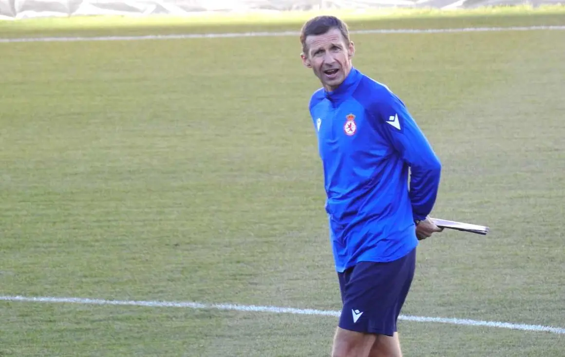 'Cuco' Ziganda, durante su primera sesión de entrenamiento.