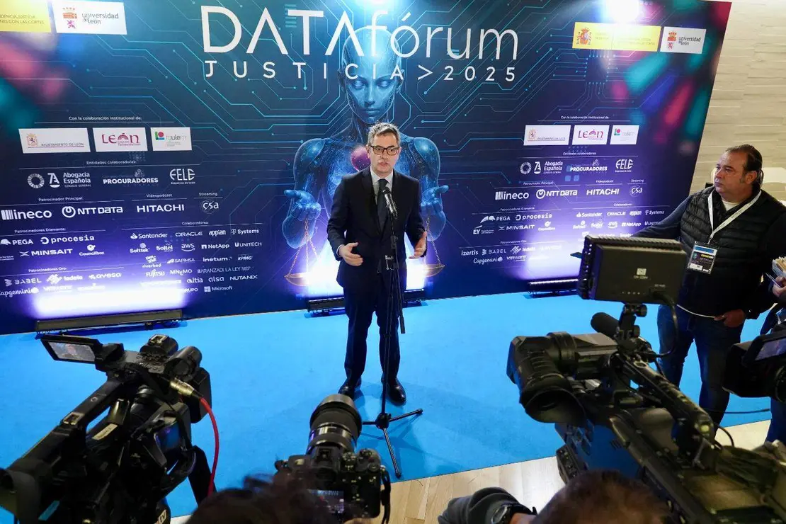 El ministro de Presidencia, Justicia y Relaciones con las Cortes, Félix Bolaños, participa en la Tercera jornada del DATA fórum Justicia 2025: El año de la Justicia. Fotos: Campillo