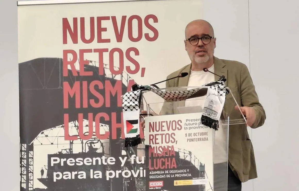 El secretario general de CCOO, Unai Sordo, este jueves en Ponferrada.