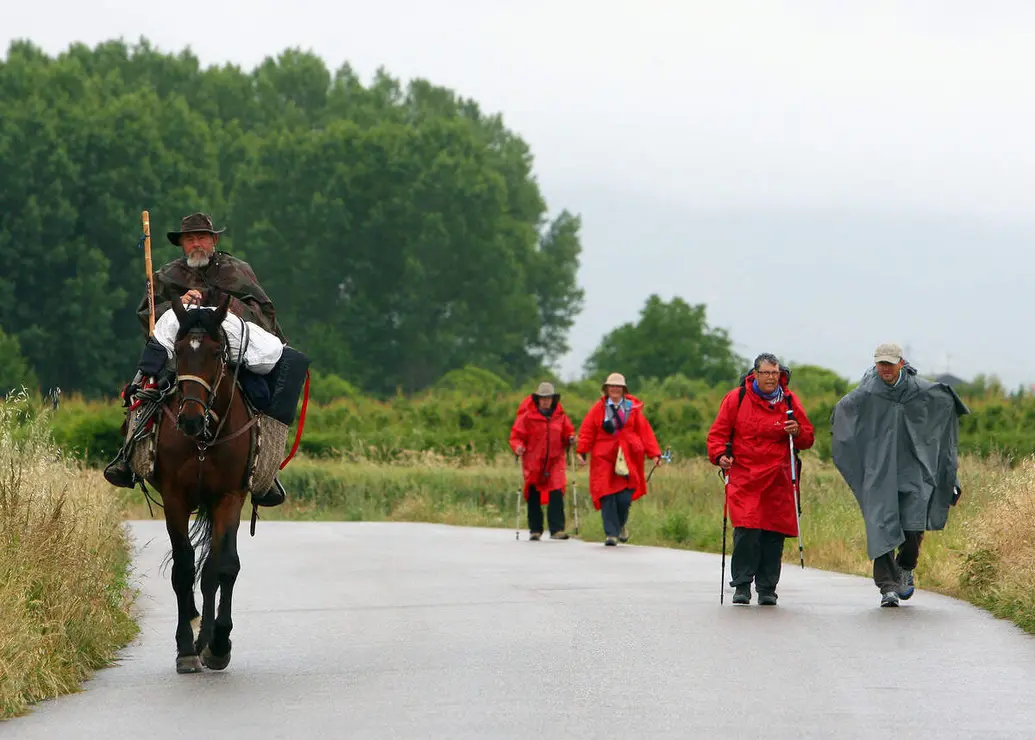 Peregrinos a su paso por la comarca del Bierzo