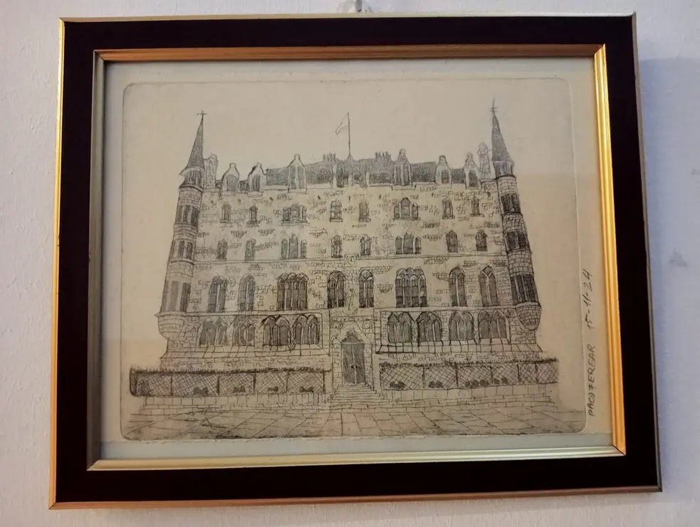 Obra de Paco Fergar. GRABADO EN PUNTA SECA EN CHAPA DE CINZ, BOTINES.