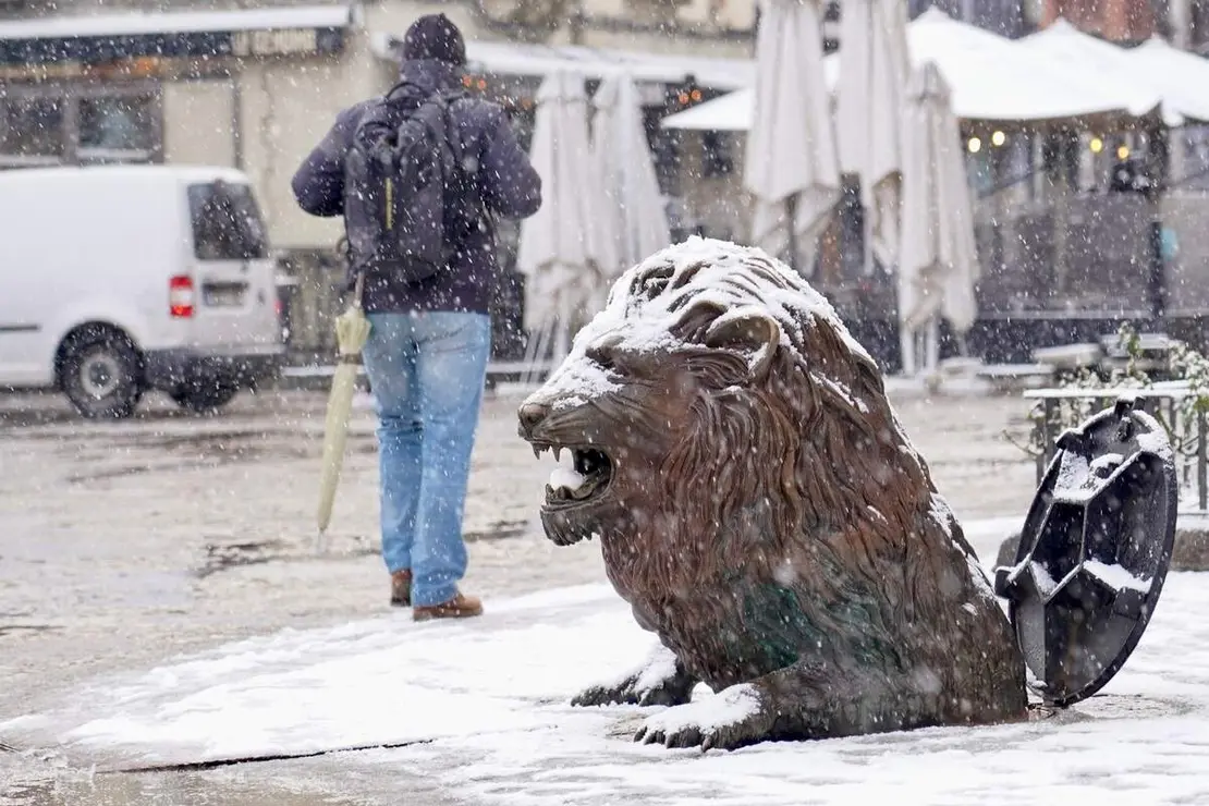 Nieve en la capital leonesa
