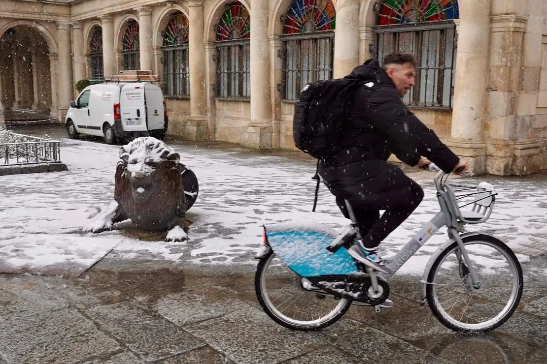 Nieve en la capital leonesa
