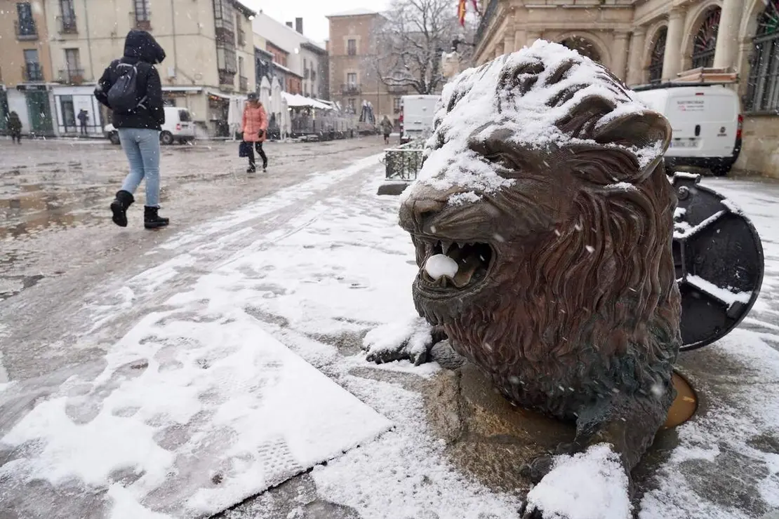 Nieve en la capital leonesa