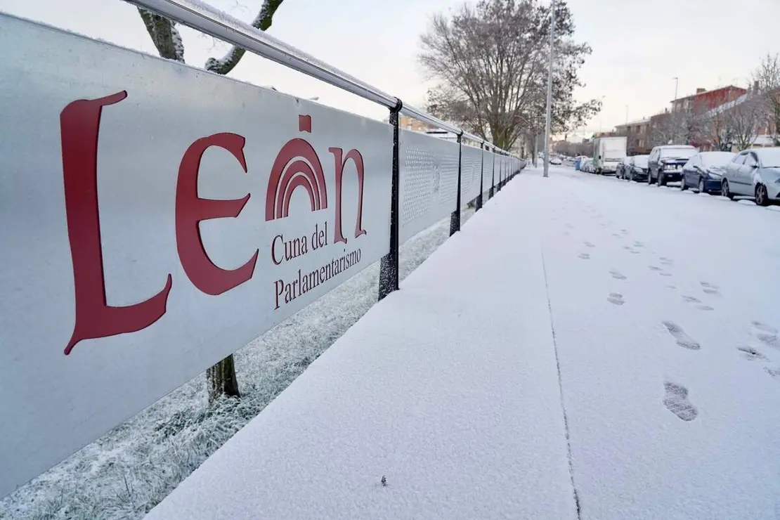 Nieve en la capital leonesa