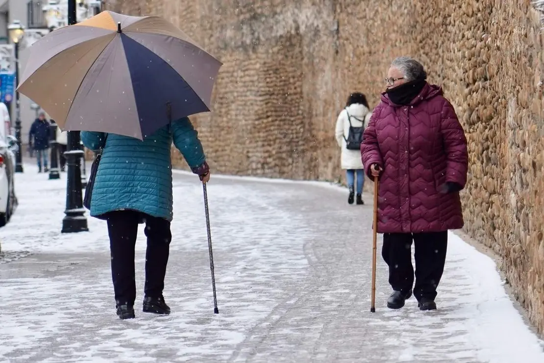 Nieve en la capital leonesa