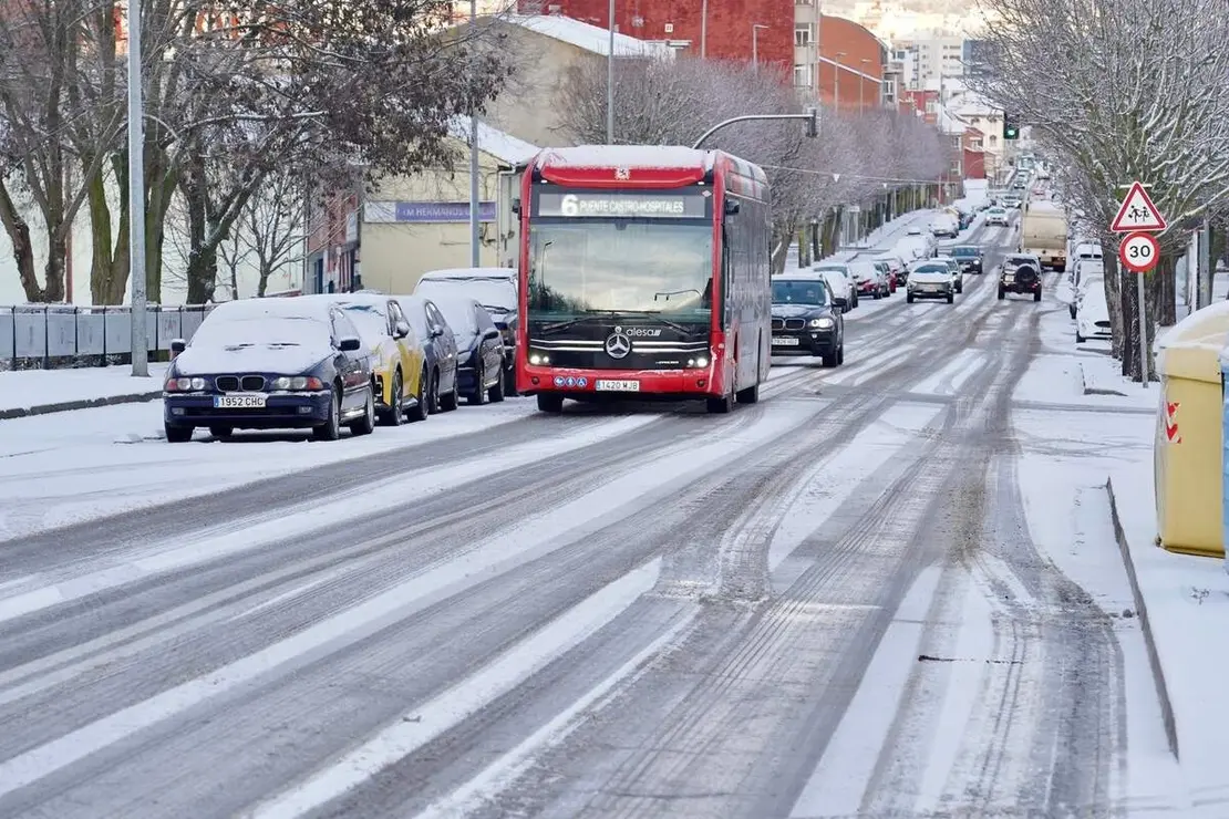 Nieve en la capital leonesa
