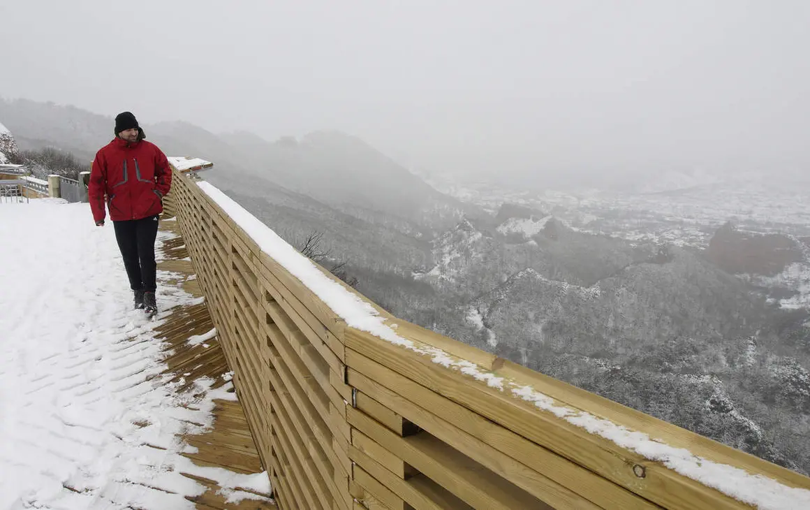 Temporal de nieve en el paraje natural de Las M&eacute;dulas (Le&oacute;n)