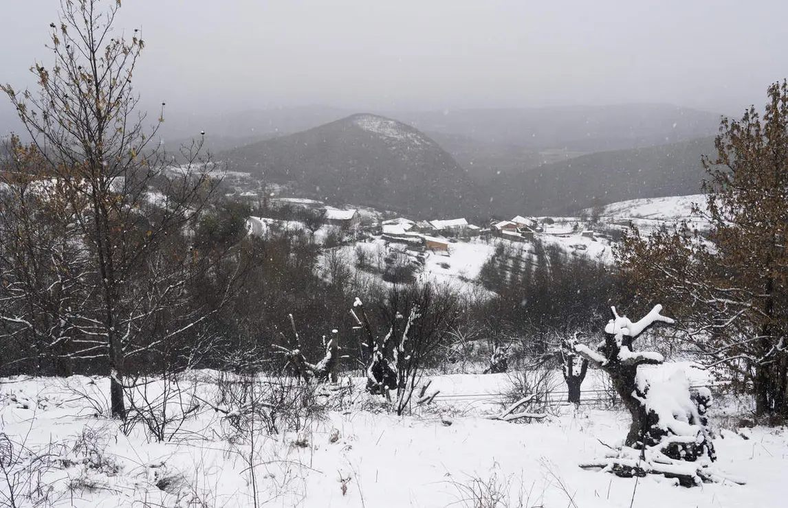 Temporal de nieve en el paraje natural de Las M&eacute;dulas (Le&oacute;n)