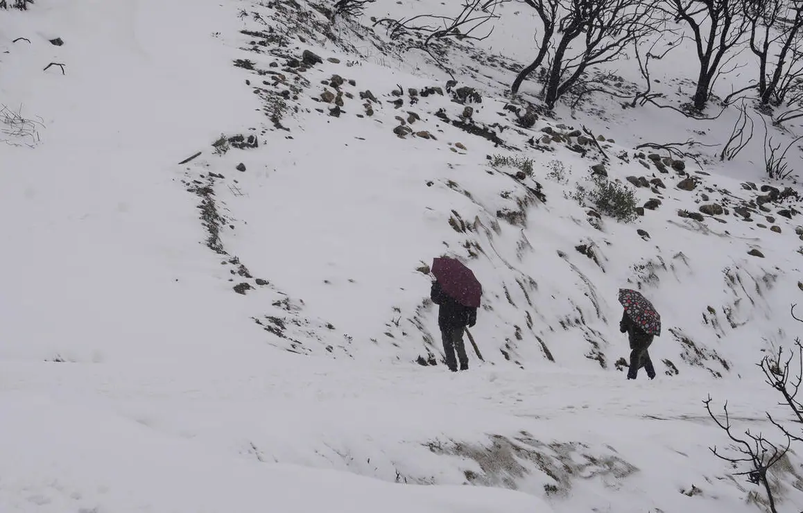 Temporal de nieve en el paraje natural de Las M&eacute;dulas (Le&oacute;n)