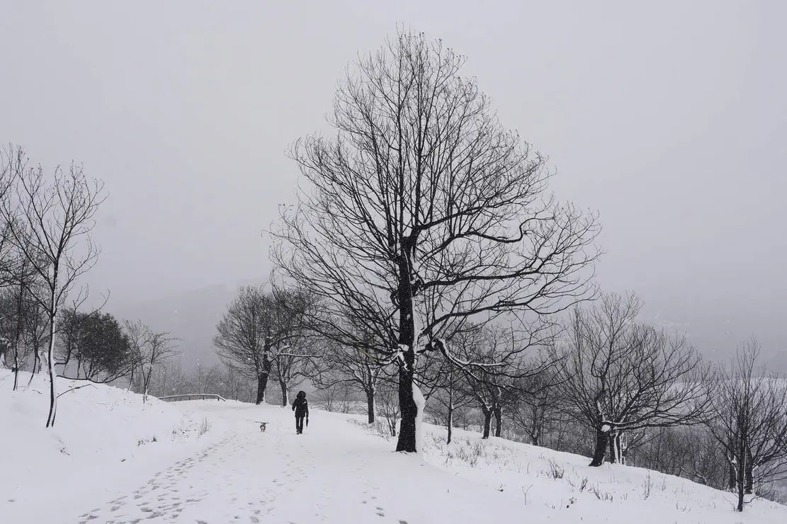 Temporal de nieve en el paraje natural de Las M&eacute;dulas (Le&oacute;n)