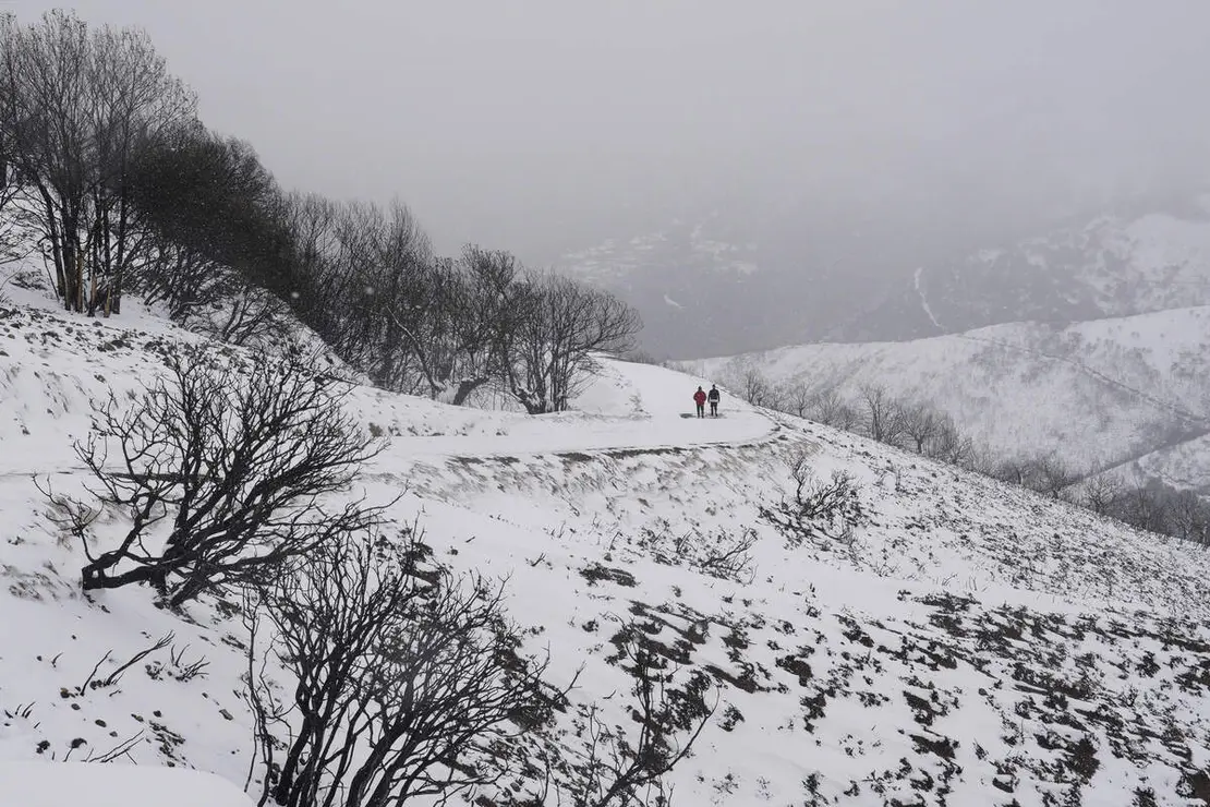 Temporal de nieve en el paraje natural de Las M&eacute;dulas (Le&oacute;n)