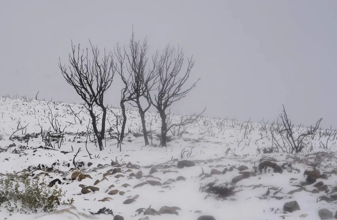 Temporal de nieve en el paraje natural de Las M&eacute;dulas (Le&oacute;n)