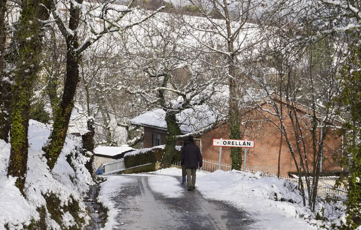 Temporal de nieve en el paraje natural de Las M&eacute;dulas (Le&oacute;n)
