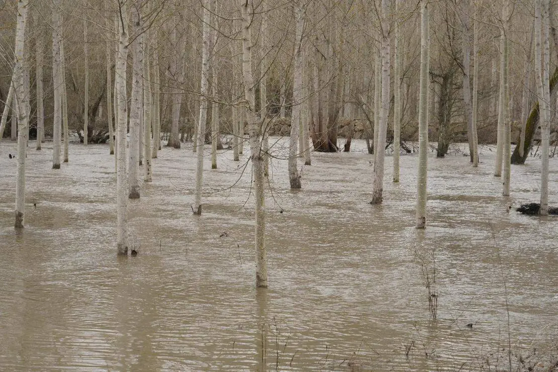 Desbordamiento de r&iacute;os en varias localidades de la comarca del Bierzo. Foto: C&eacute;sar S&aacute;nchez