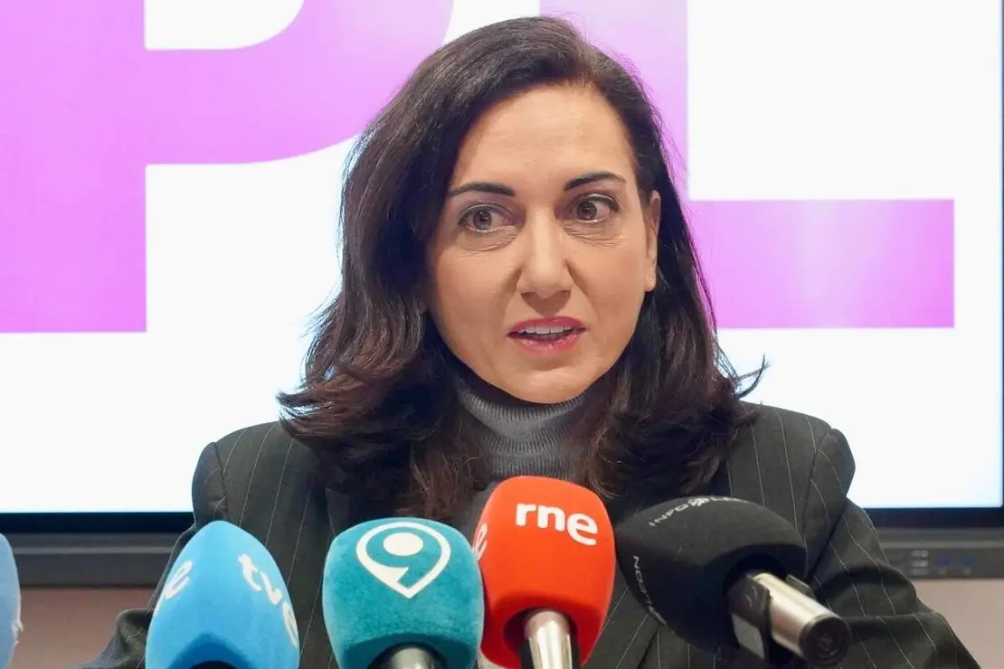 La secretaria general de Uni&oacute;n del Pueblo Leon&eacute;s y candidata a las Cortes de Castilla y Le&oacute;n, Alicia Gallego, y el vicesecretario general de UPL y n&uacute;mero 2 de la lista, Luis Mariano Santos, comparecen para hablar sobre los debates electorales televisados