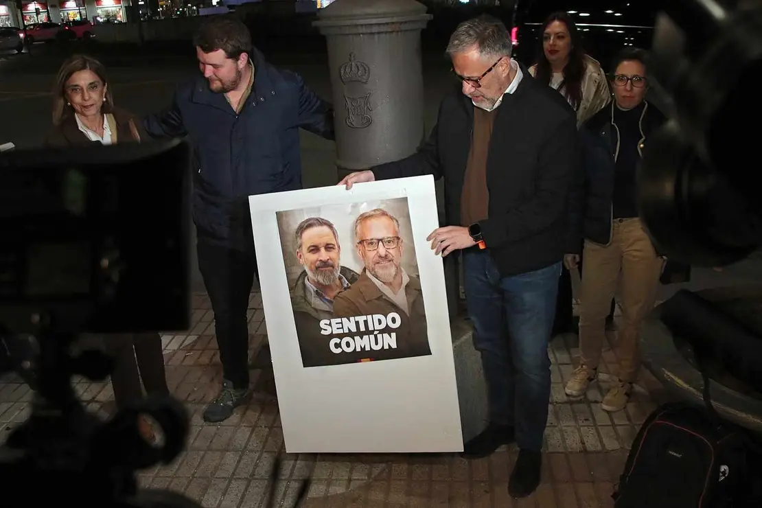 El candidato de VOX a la presidencia de la Junta, Carlos Poll&aacute;n, en el acto de apertura de la campa&ntilde;a electoral en Le&oacute;n
