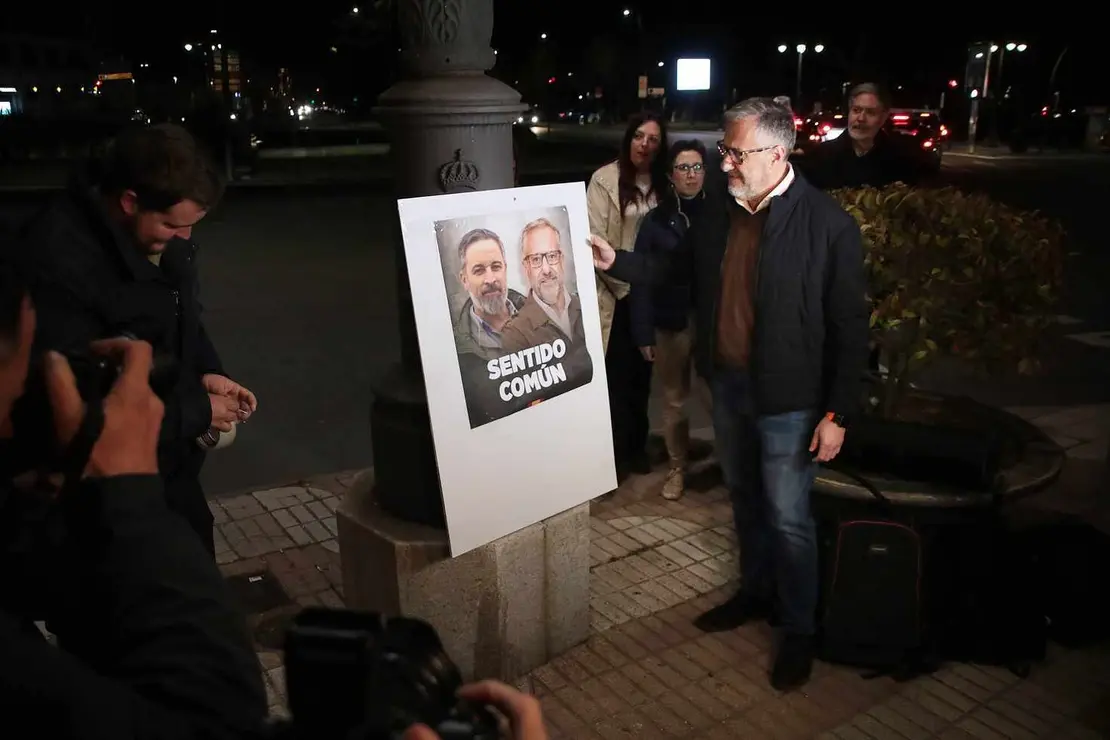 El candidato de VOX a la presidencia de la Junta, Carlos Poll&aacute;n, en el acto de apertura de la campa&ntilde;a electoral en Le&oacute;n
