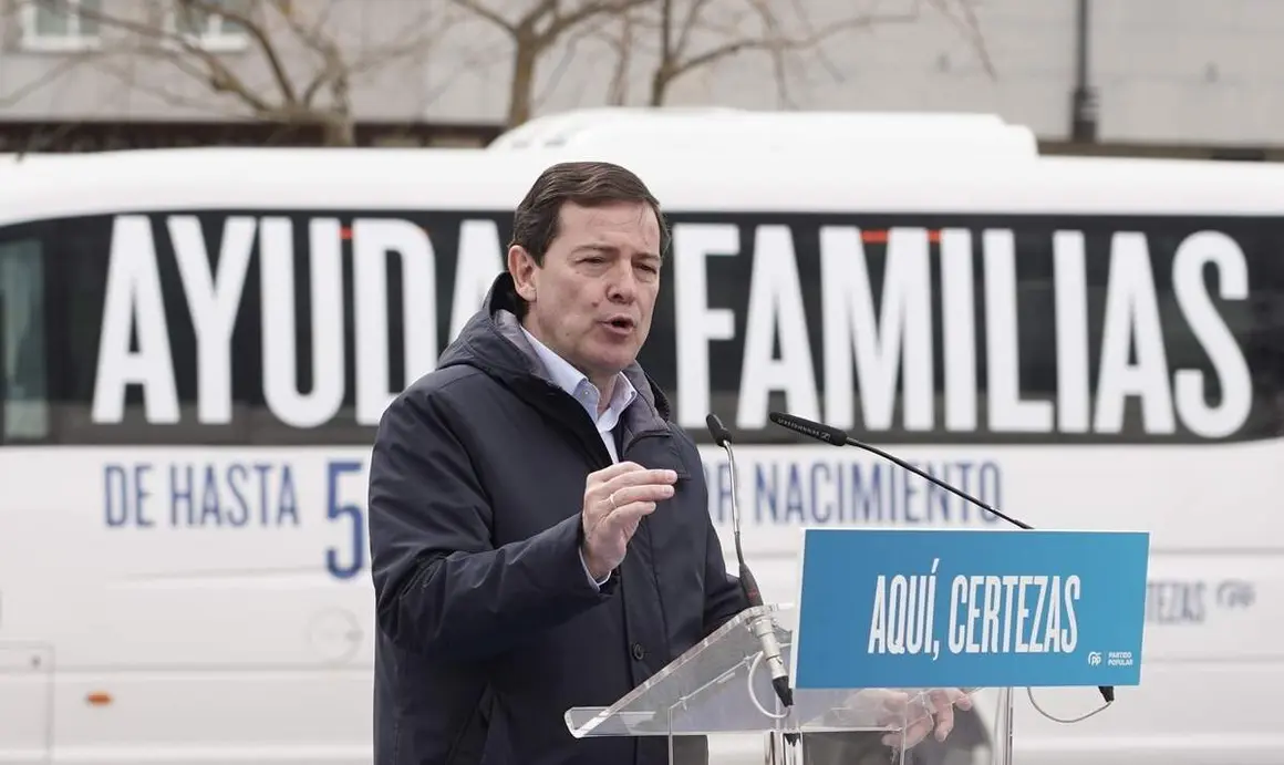 El candidato del Partido Popular de Castilla y Le&oacute;n a la reelecci&oacute;n como presidente de la Junta, Alfonso Fern&aacute;ndez Ma&ntilde;ueco, ofrece un mitin en Ponferrada (Le&oacute;n)