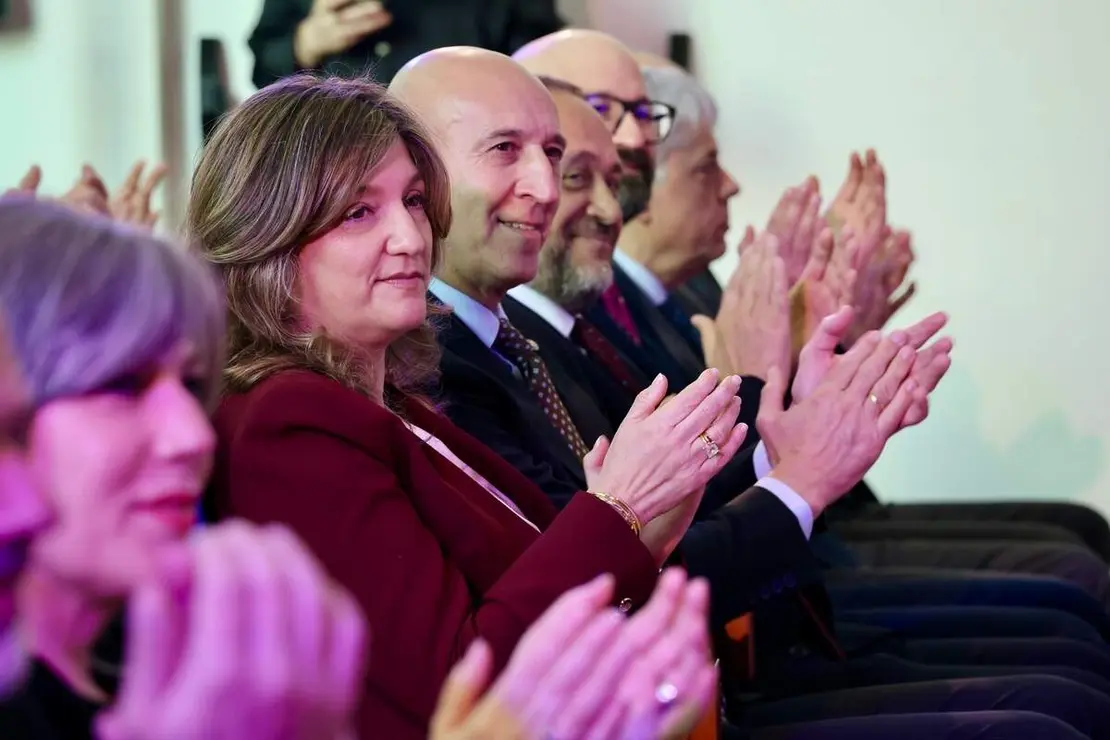 Acto conmemorativo del D&iacute;a Internacional de la Mujer en Le&oacute;n en el que participan la rectora de la ULE, Nuria Gonz&aacute;lez; el alcalde de la capital, Jos&eacute; Antonio Diez; el presidente de la Diputaci&oacute;n Provincial, Gerardo &Aacute;lvarez Courel y el delegado territorial de la Junta, Eduardo Diego