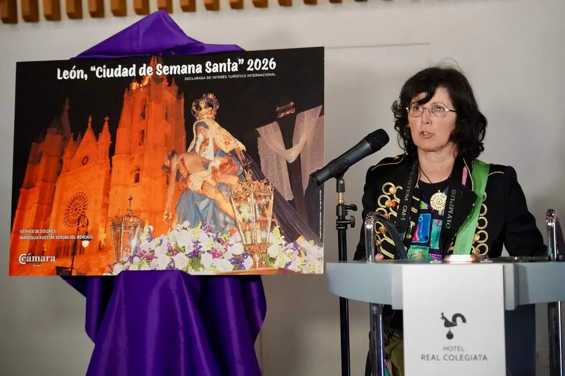 El presidente de la C&aacute;mara de Comercio de Le&oacute;n, Javier Vega, presenta la campa&ntilde;a promocional de la Semana Santa