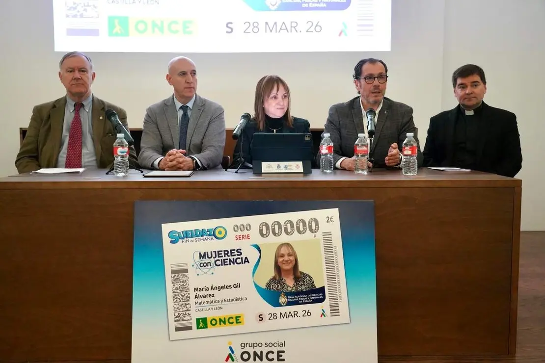 Presentaci&oacute;n del cup&oacute;n de la ONCE dedicado a la matem&aacute;tica M&ordf; &Aacute;ngeles Gil &Aacute;lvarez que pertenece a la serie &lsquo;Mujeres con Ciencia&rsquo;
