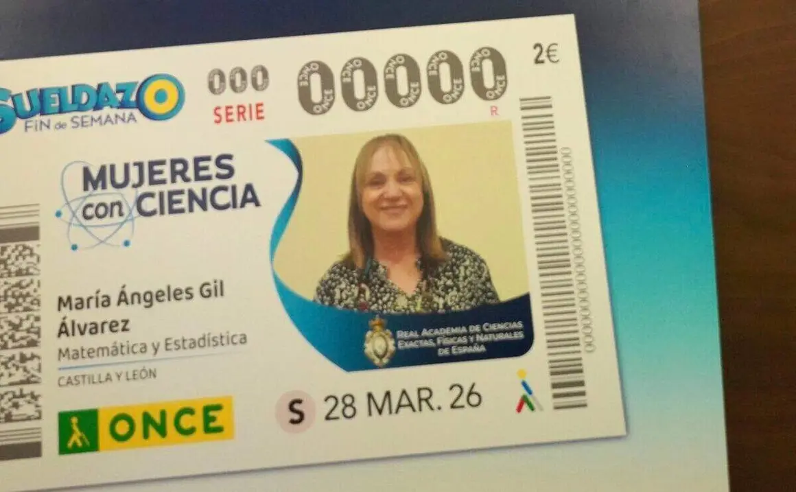 Presentaci&oacute;n del cup&oacute;n de la ONCE dedicado a la matem&aacute;tica M&ordf; &Aacute;ngeles Gil &Aacute;lvarez que pertenece a la serie &lsquo;Mujeres con Ciencia&rsquo;