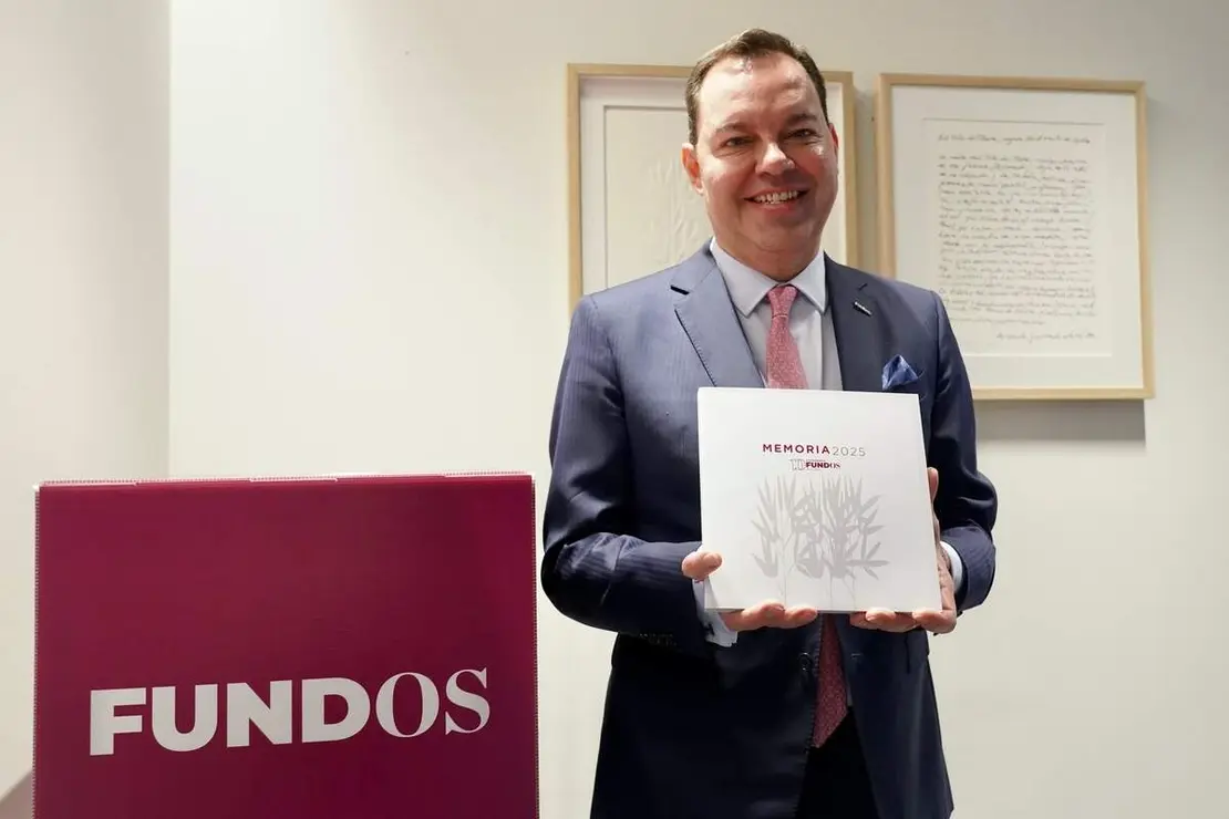 El director general de la Fundaci&oacute;n Obra Social de Castilla y Le&oacute;n (Fundos), Jos&eacute; Mar&iacute;a Viejo, presenta la memoria anual de actividades del a&ntilde;o 2025