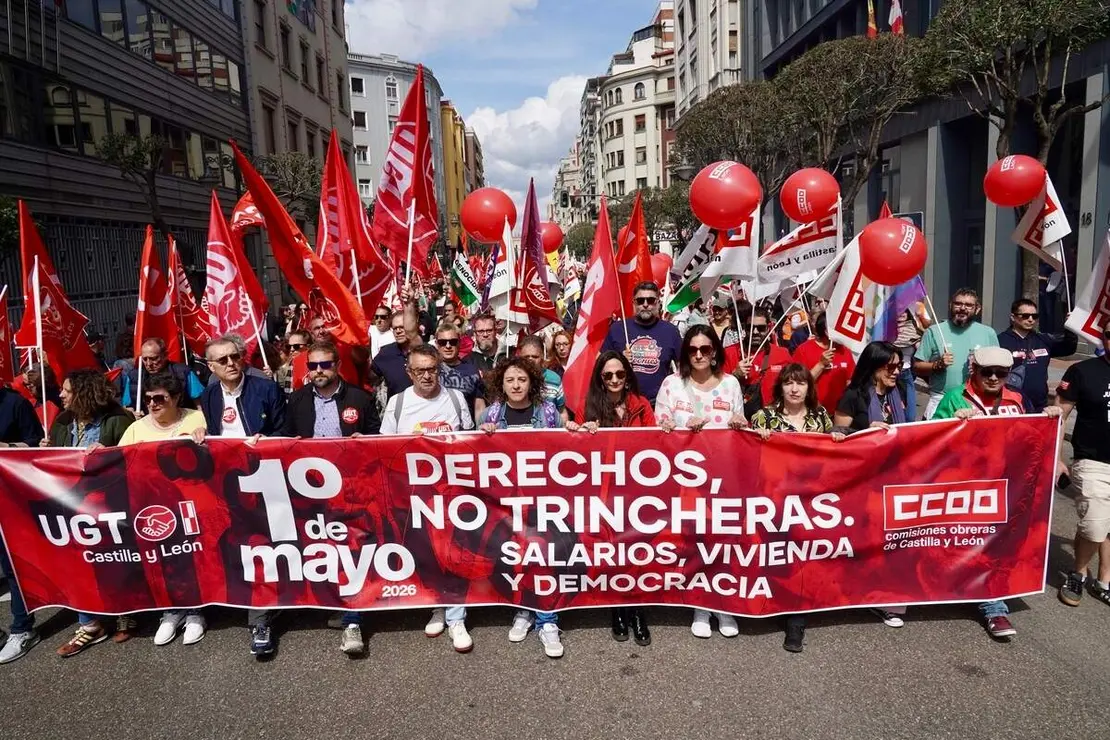 Manifestaci&oacute;n del 1&ordm; de Mayo convocada por UGT y CCOO en Le&oacute;n