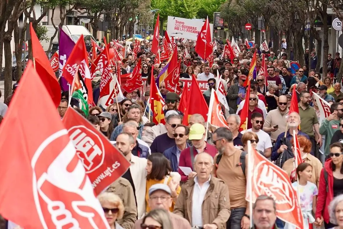 Manifestaci&oacute;n del 1&ordm; de Mayo convocada por UGT y CCOO en Le&oacute;n