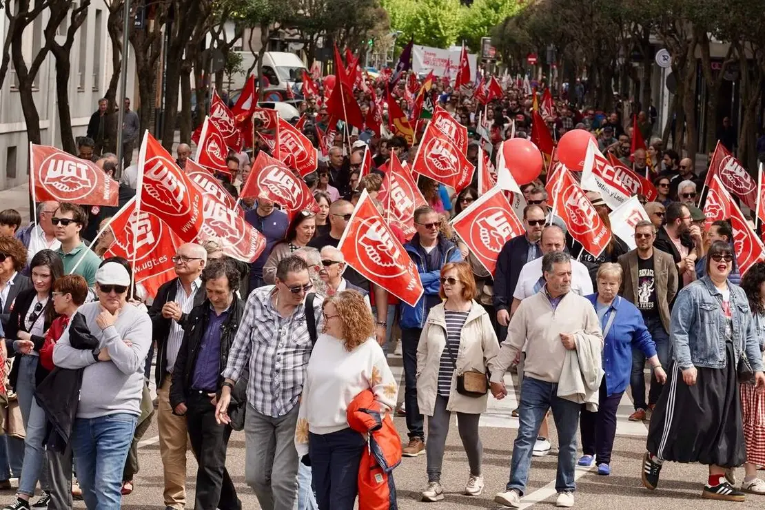 Manifestaci&oacute;n del 1&ordm; de Mayo convocada por UGT y CCOO en Le&oacute;n