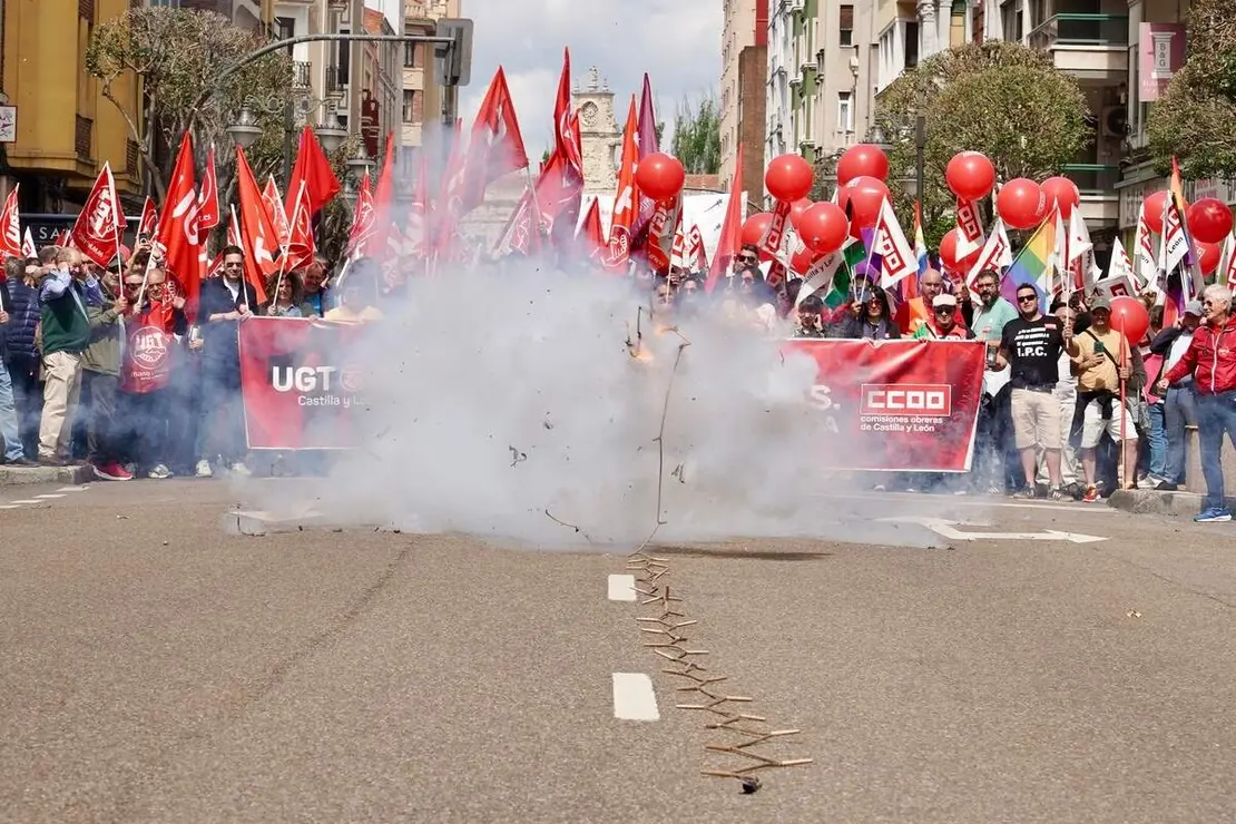 Manifestaci&oacute;n del 1&ordm; de Mayo convocada por UGT y CCOO en Le&oacute;n