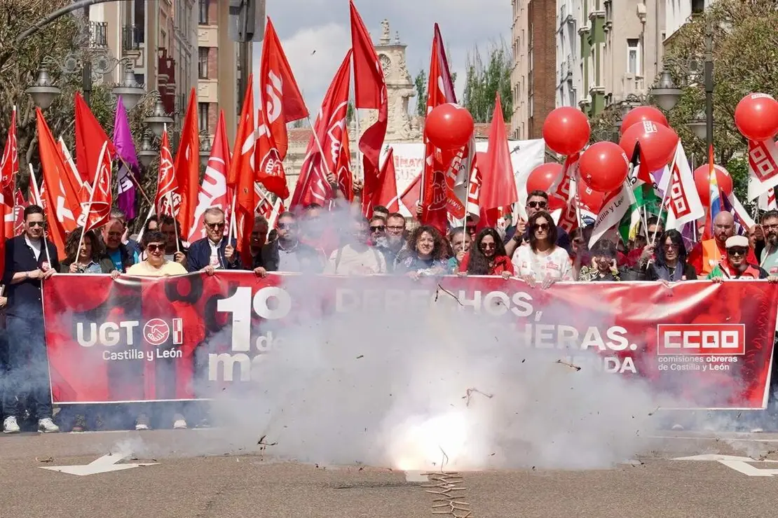 Manifestaci&oacute;n del 1&ordm; de Mayo convocada por UGT y CCOO en Le&oacute;n