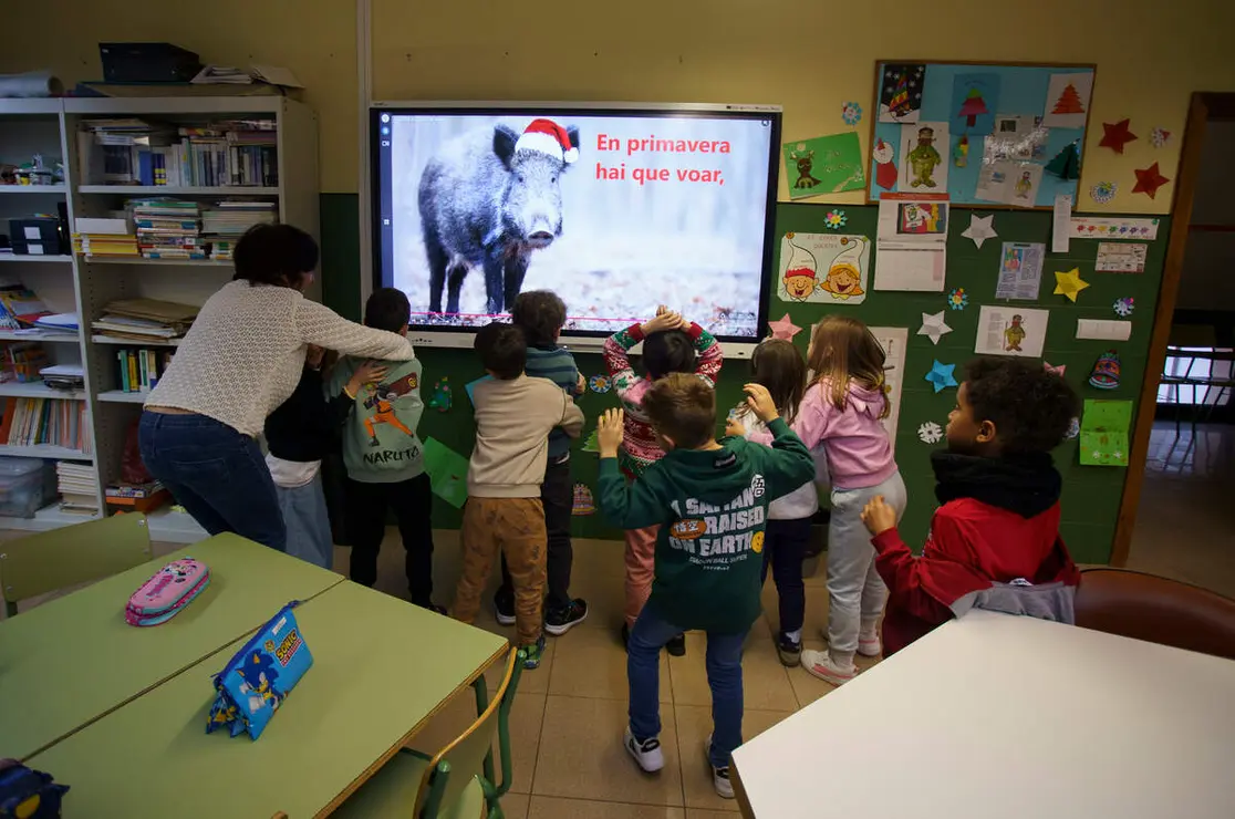 Aula de gallego en el colegio Garc&iacute;a Yebra de Ponferada, perteneciente al programa de la Junta de Castilla y Le&oacute;n