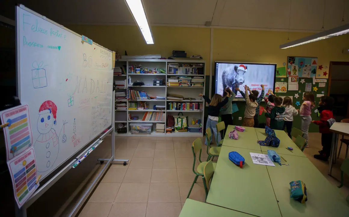 Aula de gallego en el colegio Garc&iacute;a Yebra de Ponferada, perteneciente al programa de la Junta de Castilla y Le&oacute;n