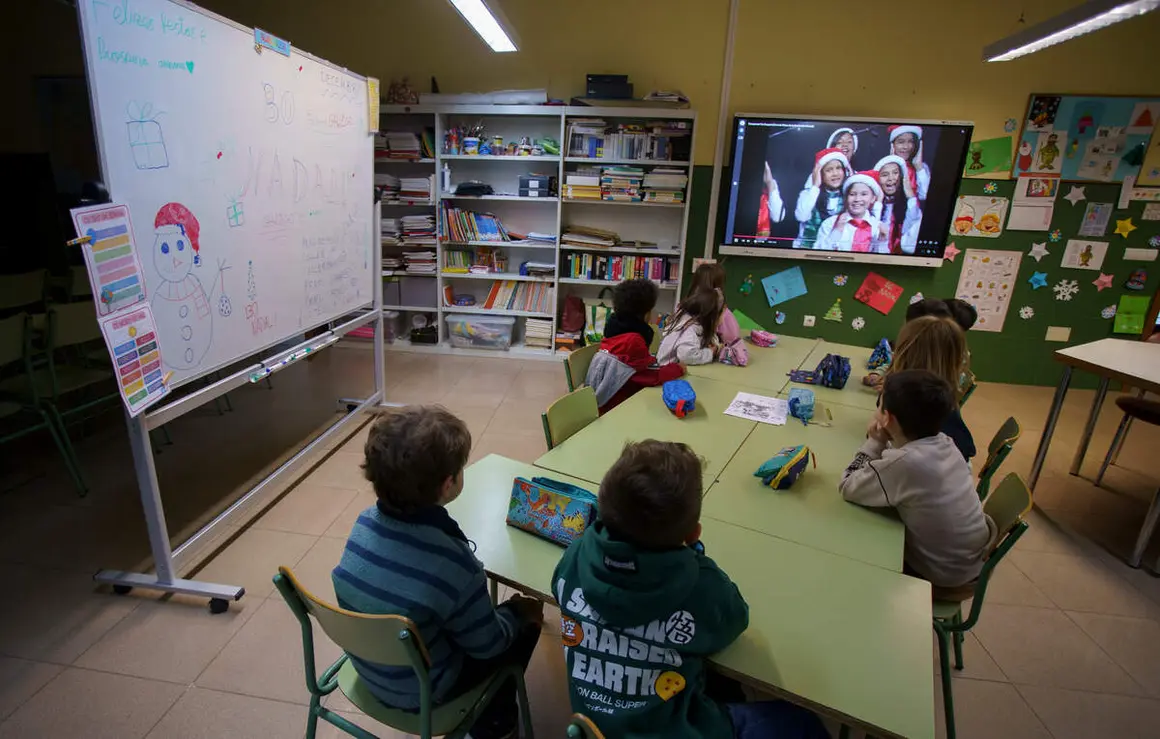 Aula de gallego en el colegio Garc&iacute;a Yebra de Ponferada, perteneciente al programa de la Junta de Castilla y Le&oacute;n
